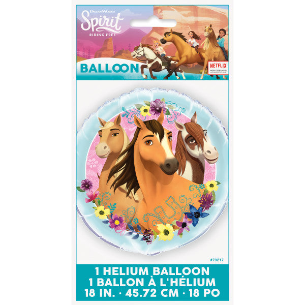 Spirit Riding Free Round Foil Balloon 18", Packaged