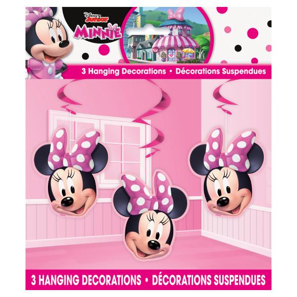Disney Iconic Minnie Mouse Hanging Swirl Decorations, 26", 3ct