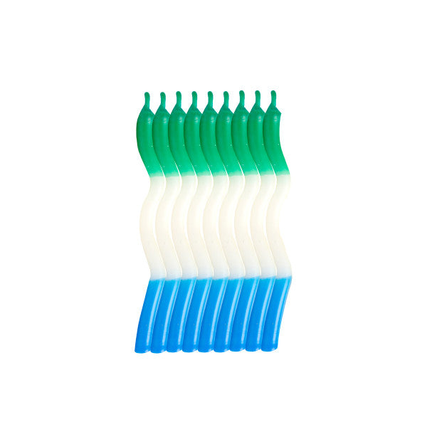 Tri-Color Zigzag Birthday Candles, 8ct