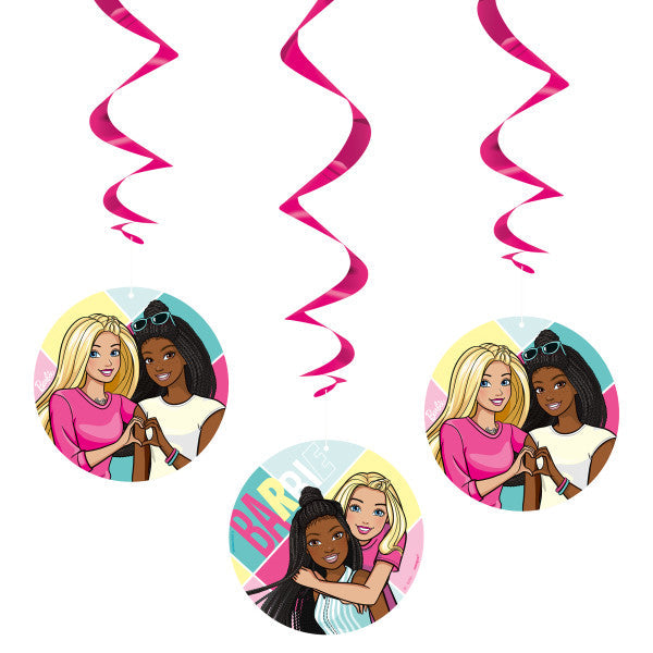 Barbie Hanging Swirl Decorations 26", 3ct
