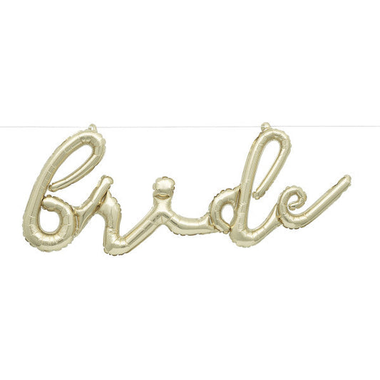 Gold Foil "Bride" Foil 14" Balloon Banner Kit, 3 ft