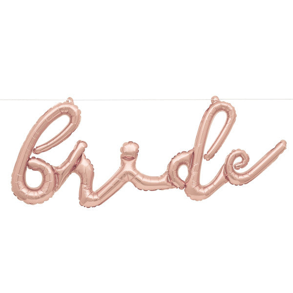 Rose Gold "Bride" Foil 14" Balloon Banner, 3 ft