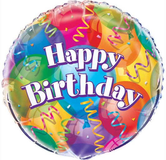 Brilliant Birthday Round Foil Balloon 18", Packaged