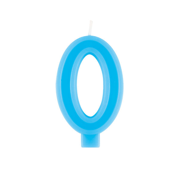Raised Border Number 0 Birthday Candle