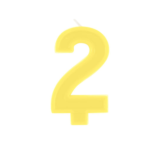 Raised Border Number 2 Birthday Candle