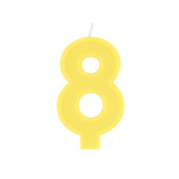 Raised Border Number 8 Birthday Candle