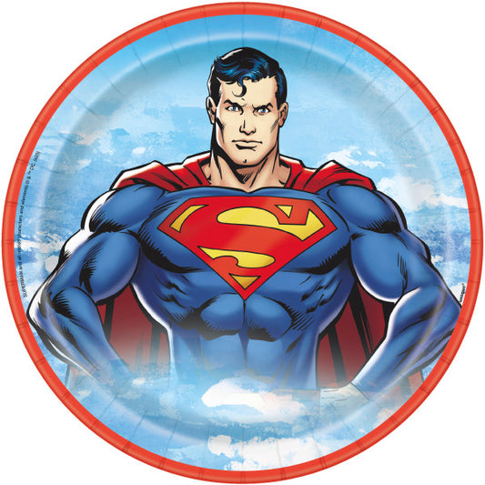 Superman Round 9" Dinner Plates, 8ct