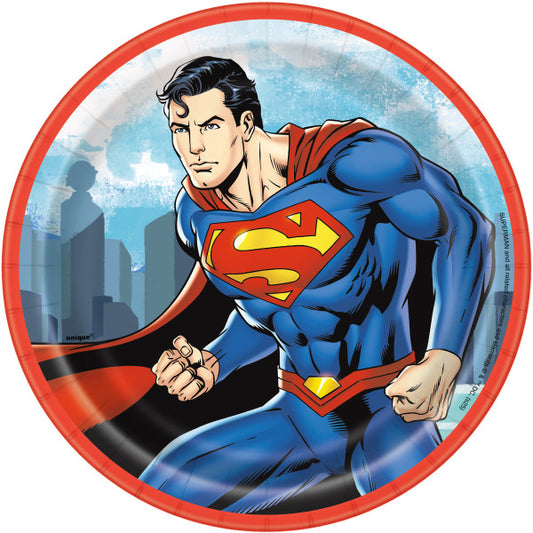 Superman Round 7" Dessert Plates, 8ct