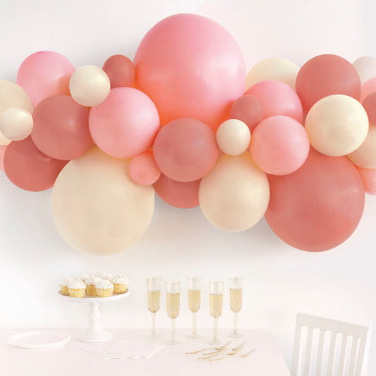 Pink, Peach, & White Double Stuffed Latex Balloon Arch Kit