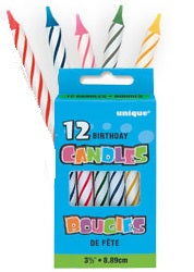 Multicolor Birthday Candles, 12ct