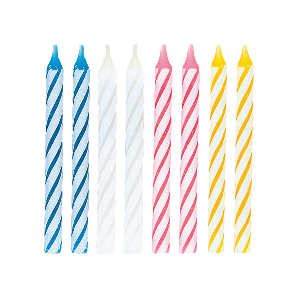 Multicolor Spiral Birthday Candles, 24ct