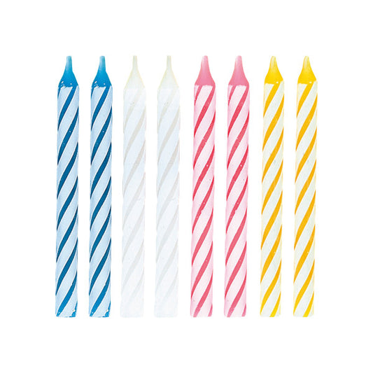 Multicolor Spiral Birthday Candles, 24ct