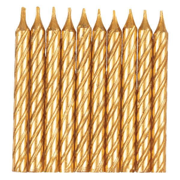 Gold Spiral Birthday Candles, 10ct
