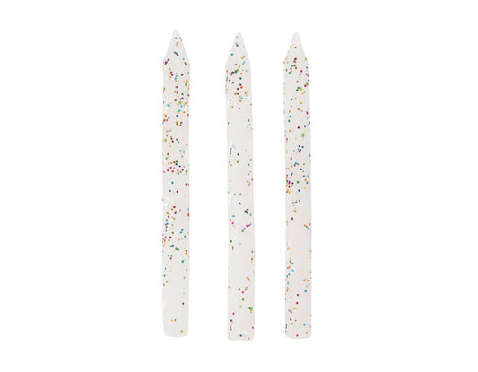 White and Glitter Spiral Birthday Candles, 24ct