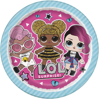 LOL Surprise Round 9" Dinner Plates, 8ct