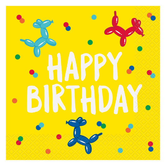 Balloon Dog Birthday Luncheon Napkins, 16ct