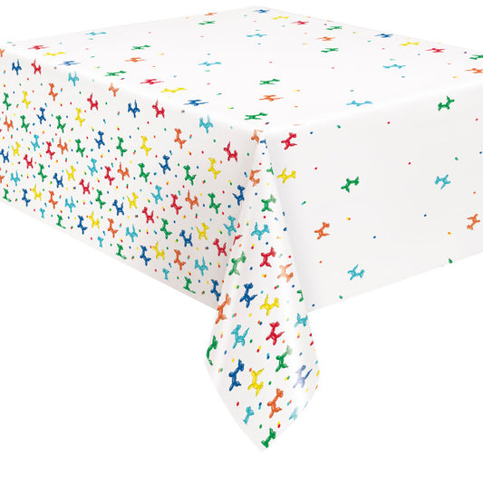 Balloon Dog Birthday Rectangular Plastic Table Cover, 54" x 84"