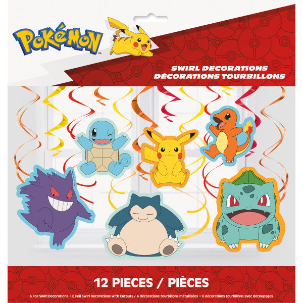 Pokemon Hanging Swirl Decorations, 12ct