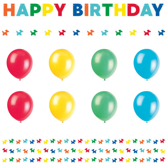 Balloon Dog Birthday Latex Balloons & Decorations Kit
