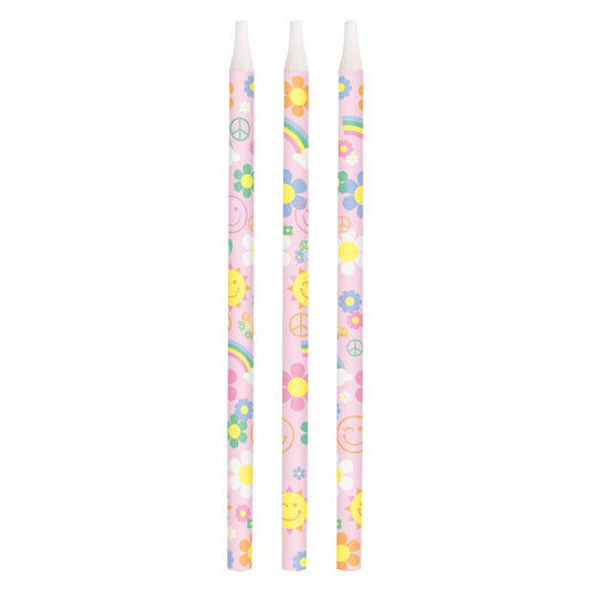 Groovy Birthday 5" Birthday Candles, 12ct