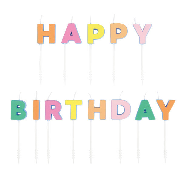 Happy Birthday Letter Pick Candles with Decals