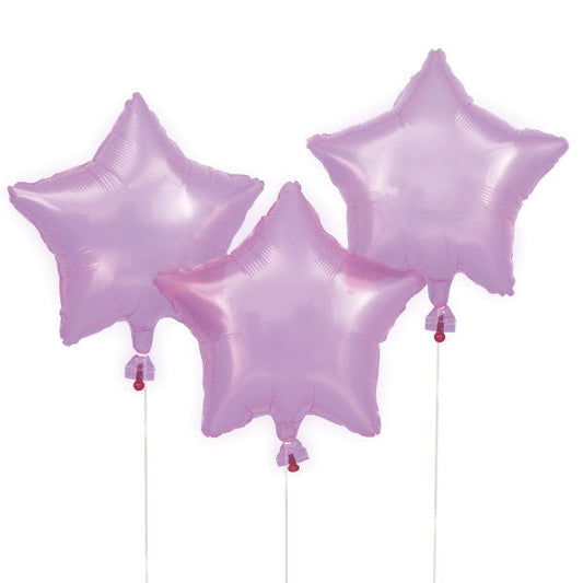 Translucent Purple Star Balloons with Seam and Valve, 3ct