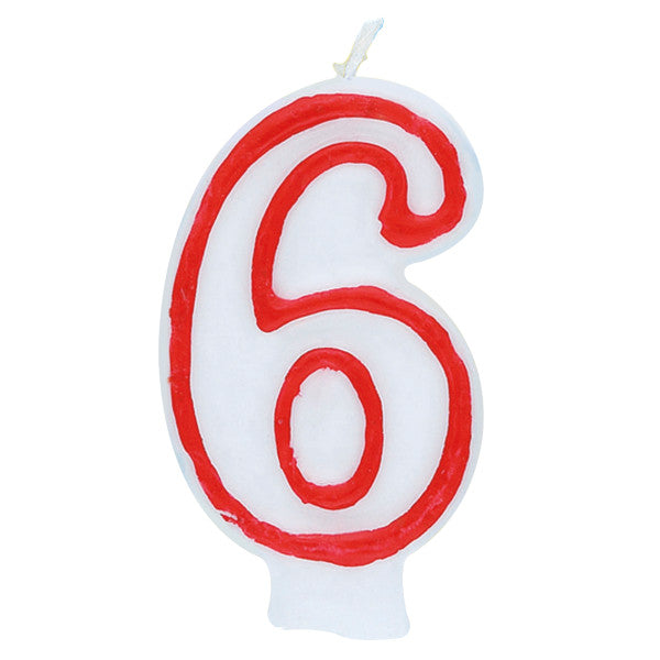 Number 6 Deluxe Birthday Candle
