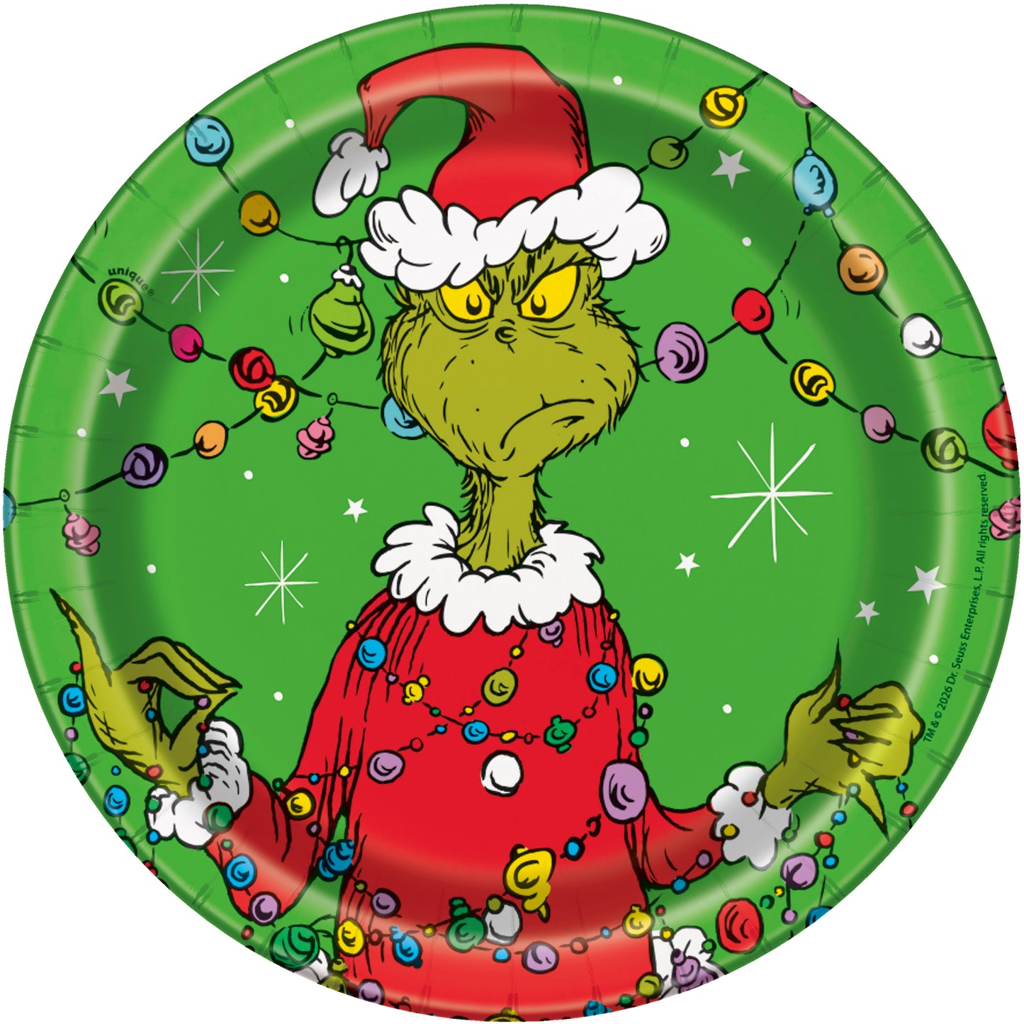 Grinch Round 7" Dessert Plates, 8ct