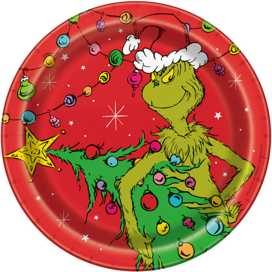 Grinch Round 9" Dinner Plates, 8ct