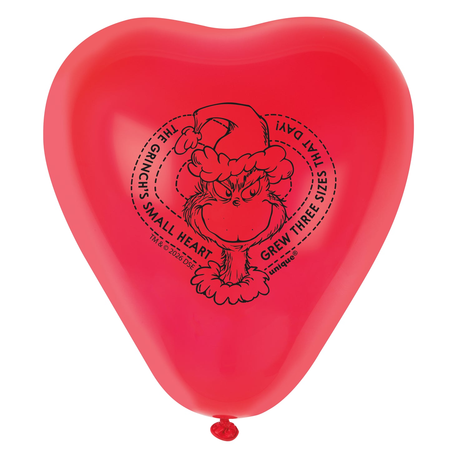 Grinch Heart-Shaped 10" Latex Balloons, 8ct