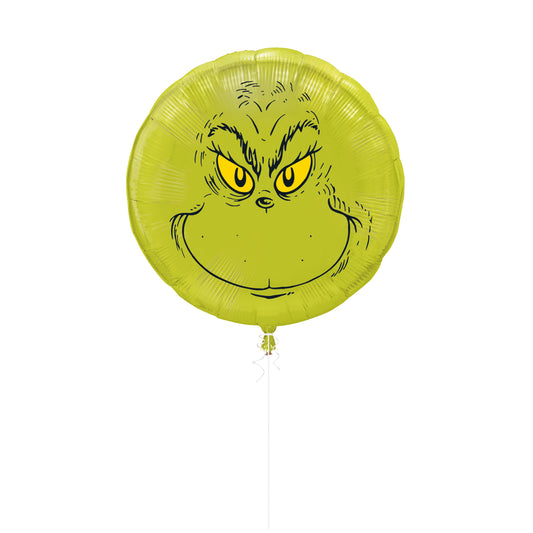 Grinch Round 34" Foil Balloon - Packaged