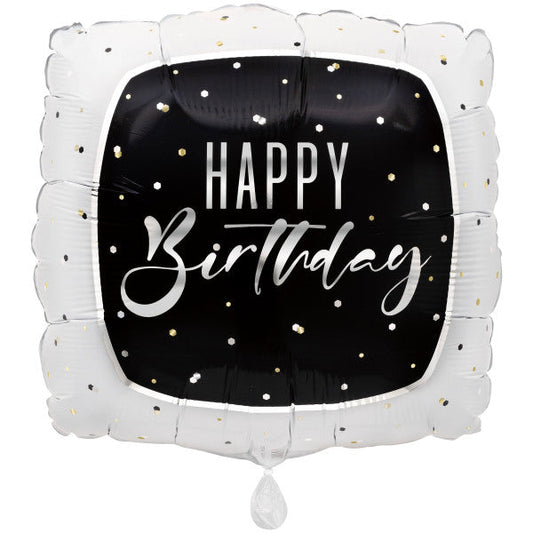Silver Happy Birthday Square Foil Balloon 18", Bulk