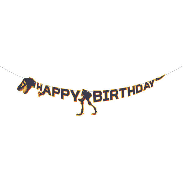 Jurassic World 3 Skeleton "Happy Birthday" Banner. 5 ft