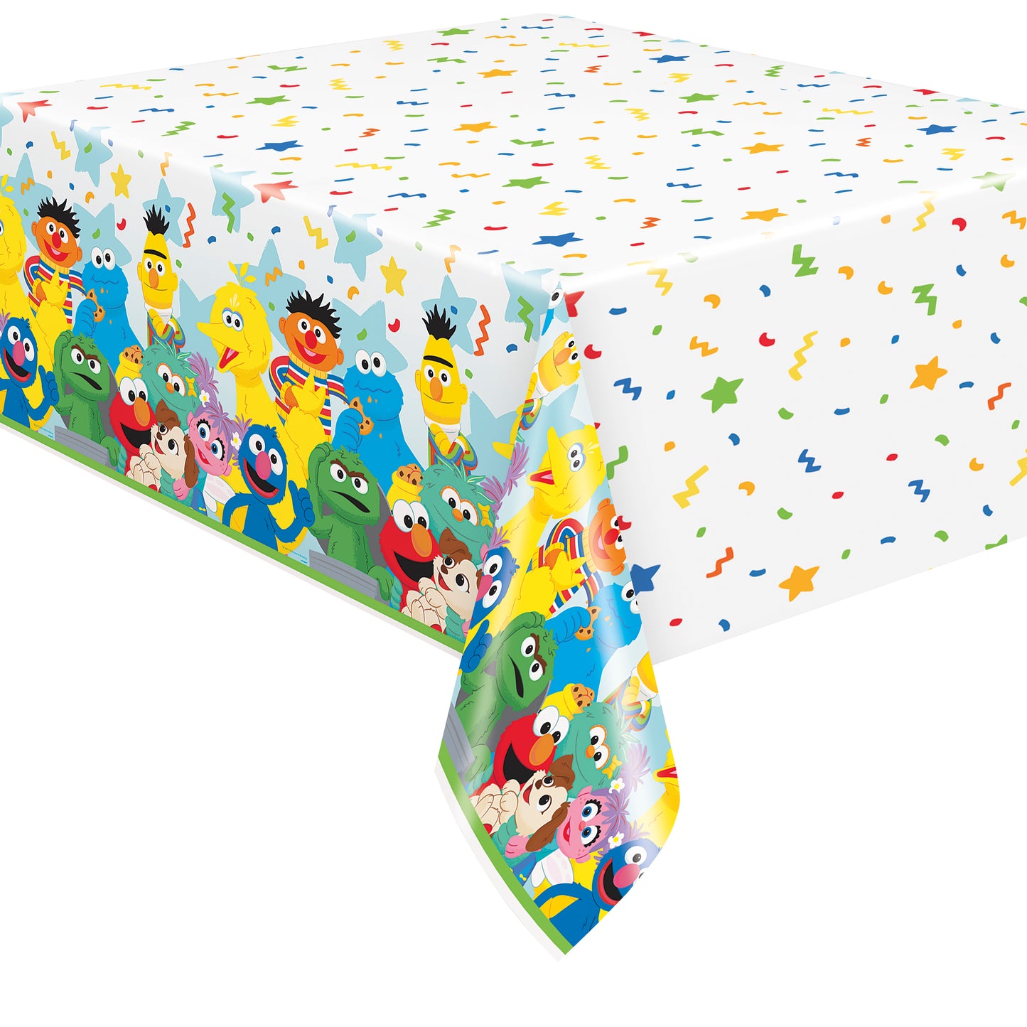 Sesame Street Rectangular Plastic Table Cover, 54" x 84" - Short Fold