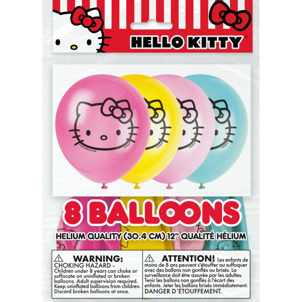 Hello Kitty and Friends Assorted 12" Latex Balloons, 8ct