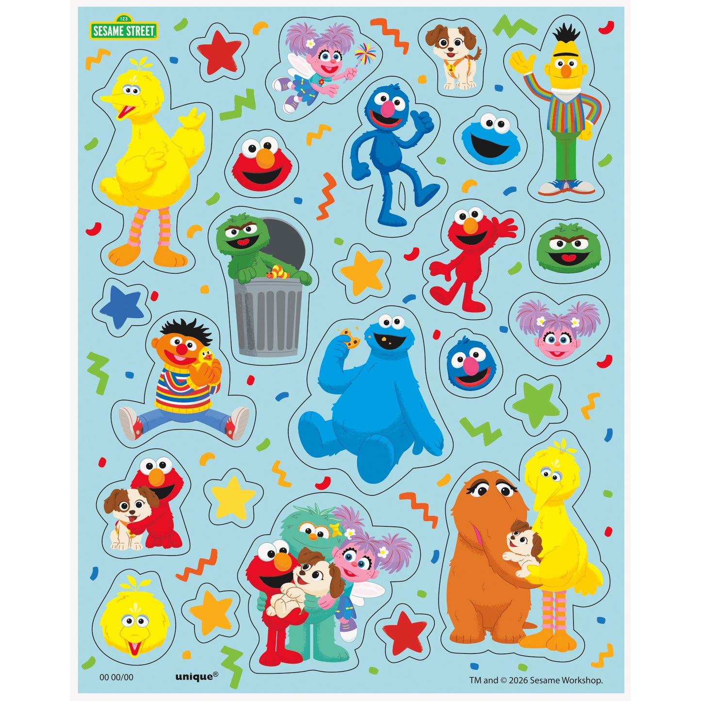 Sesame Street Sticker Sheets, 4ct