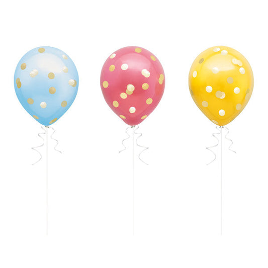 Blue, Red, and Yellow Latex Double Stuffed Confetti Balloon Kit