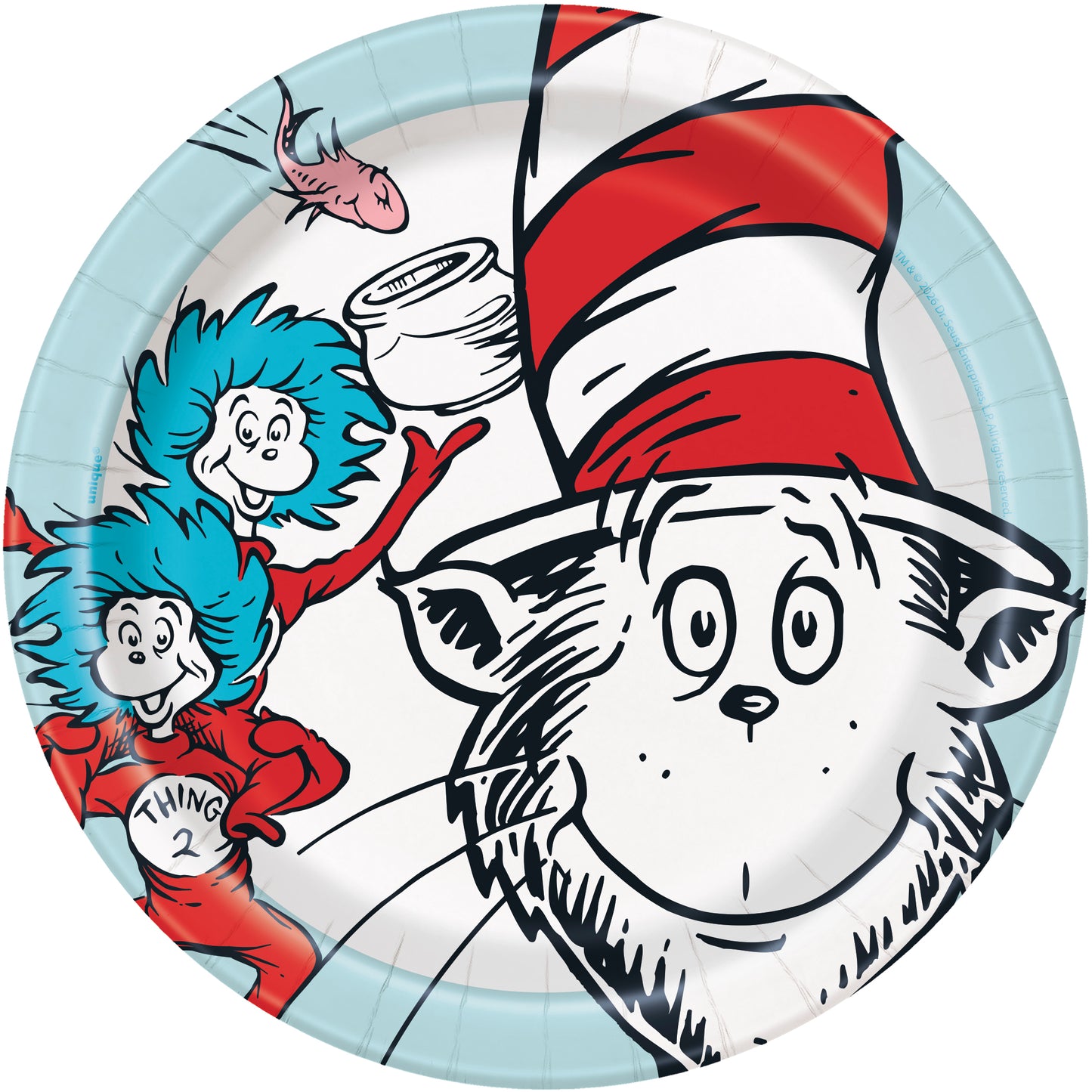 Cat in the Hat Round 7" Dessert Plates, 8ct