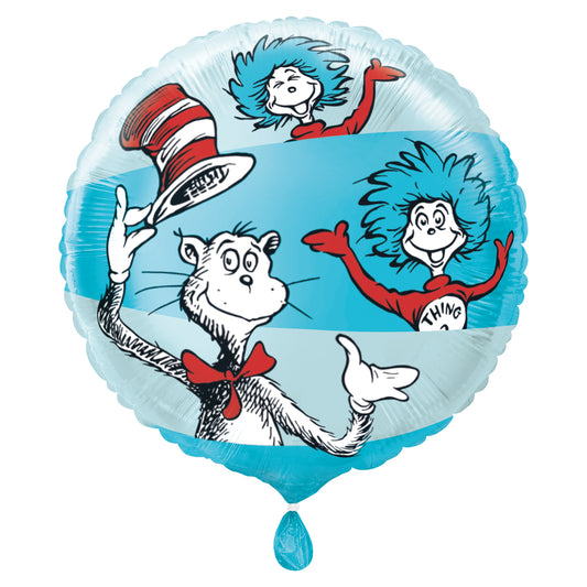 Cat in the Hat Round 18" Foil Balloon - Packaged