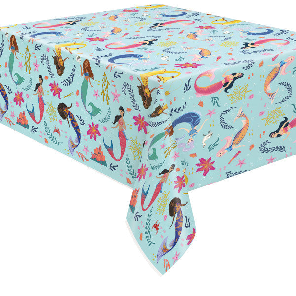 Disney The Little Mermaid Rectangular Plastic Table Cover, 54" x 84"