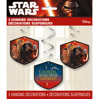 Star Wars Episode VII Hanging Swirl Decorations, 26", 3ct
