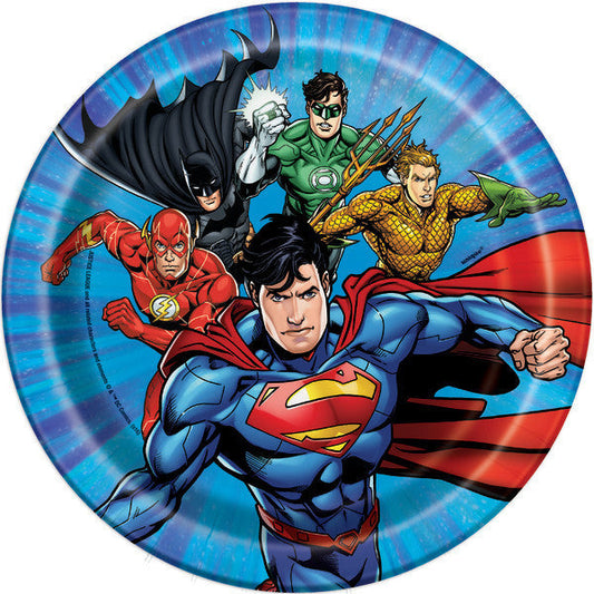 Justice League Round 7" Dessert Plates, 8ct
