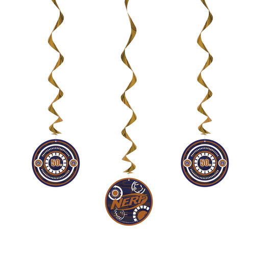 Nerf Hanging Swirl Decorations, 26", 3ct