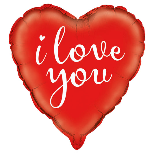 I Love You Red Heart Foil Balloon 18", Packaged