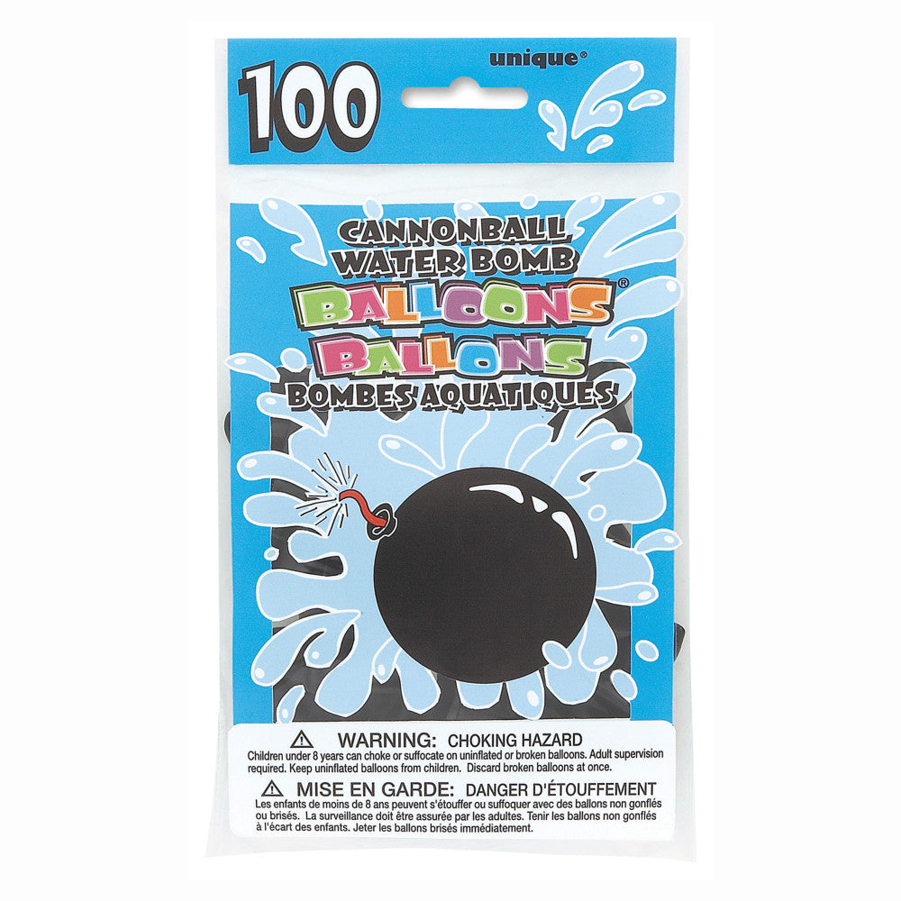Cannonball Shaped Water Bomb Balloons, 100ct