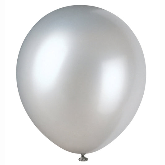 12" Latex Balloons, 72ct - Silver