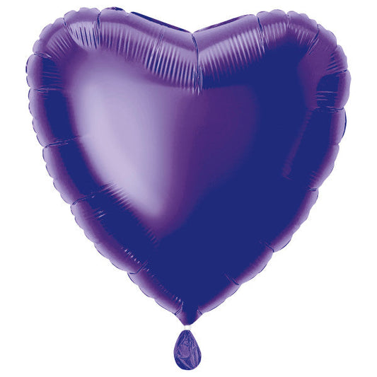 Deep Purple Solid Heart Foil Balloon 18", Bulk