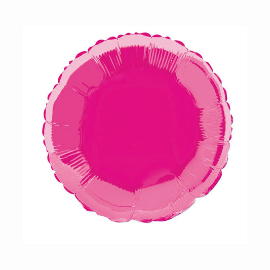 Hot Pink Solid Round Foil Balloon 18", Bulk