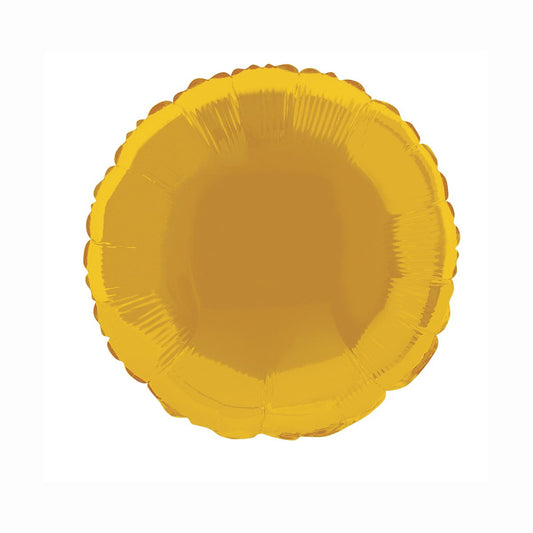 Solid Round Foil Balloon 18", Bulk - Gold