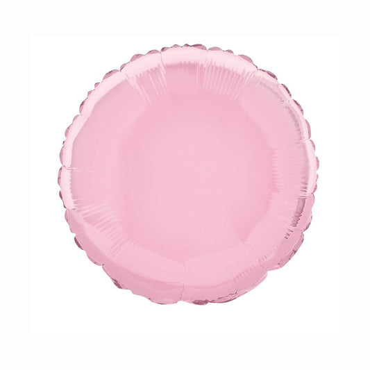 Pastel Pink Solid Round Foil Balloon 18", Bulk